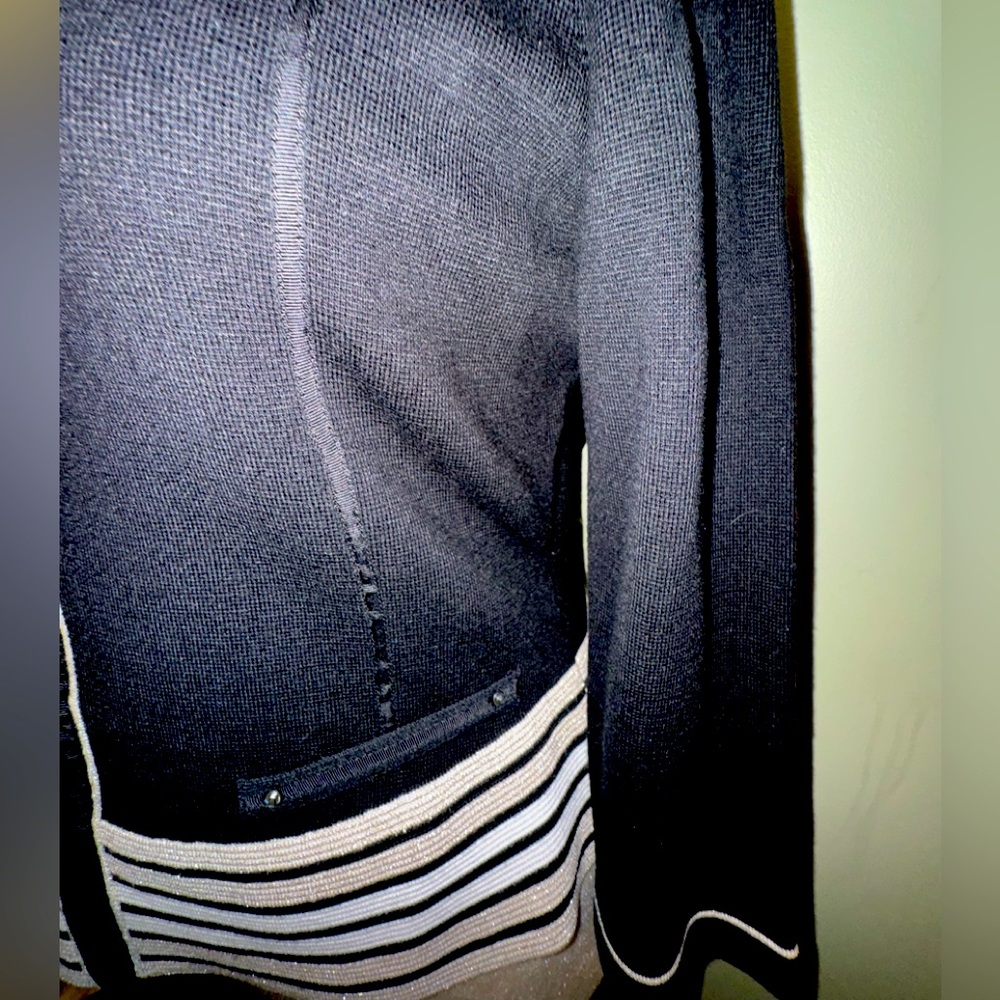 White House Black Market Milano Stripe Jacket-Sz: L- BNWT - Picture 6 of 11